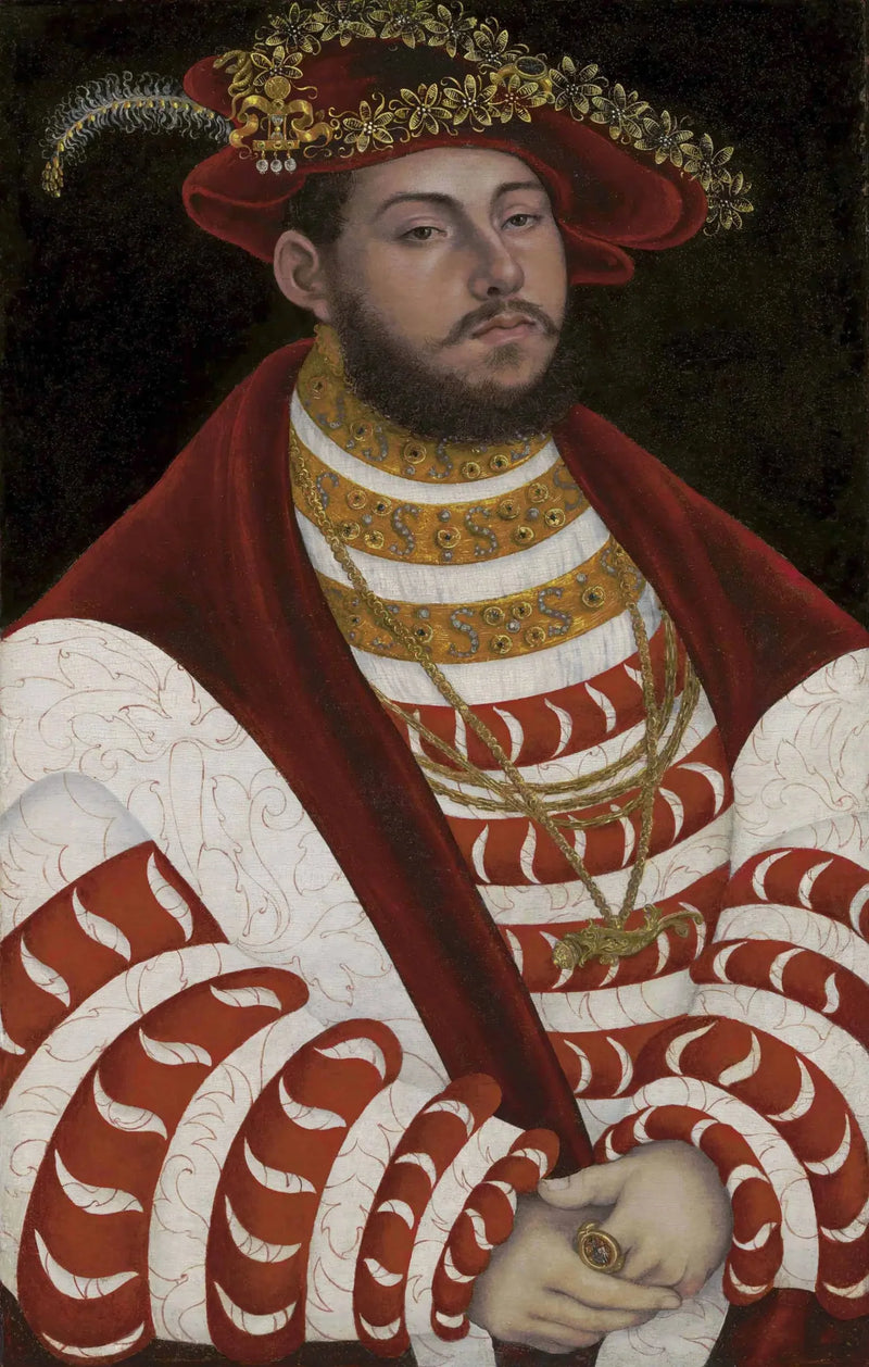 Porträtt av Johann Friedrich den Storsinnige i kurfursteprins - Lucas Cranach den äldre