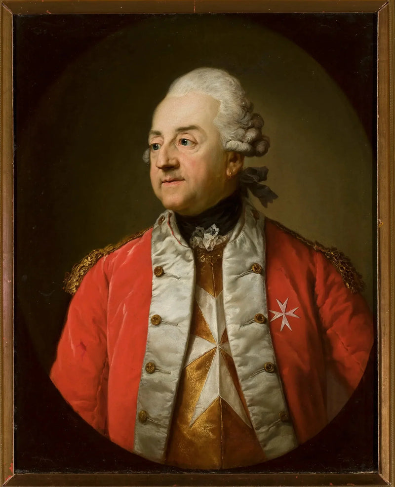 Porträtt av Johann Nepomuk von Schaffgotsch i militär uniform - Anton Graff