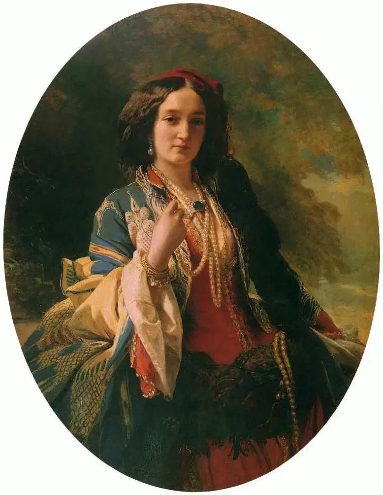 Porträtt av Katarzyna Potocka född Branicka i orientalisk dräkt. - Franz Xaver Winterhalter