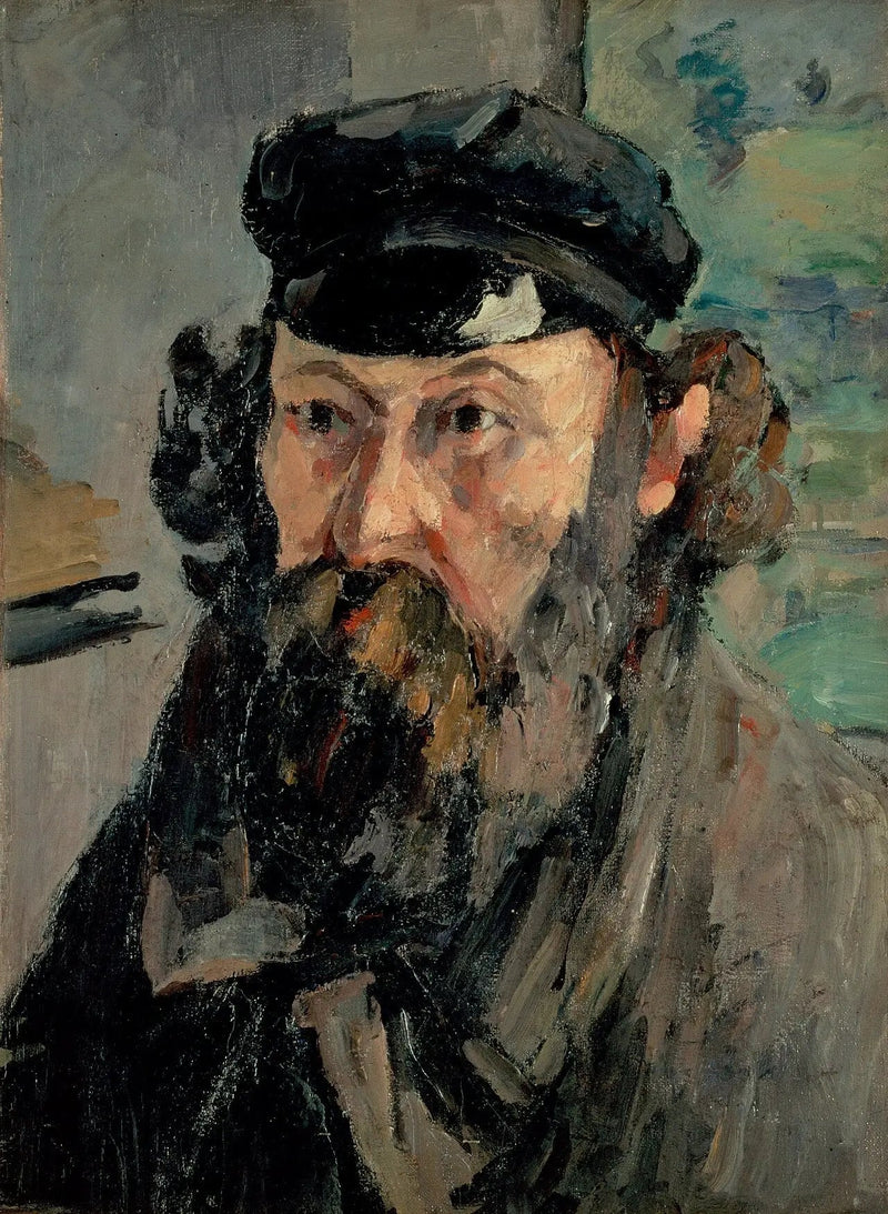 Porträtt av konstnären med keps - Paul Cézanne