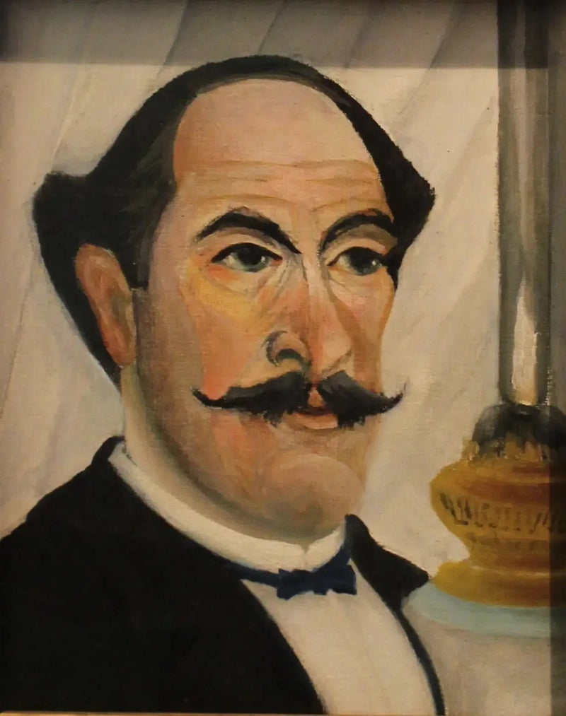 Porträtt av konstnären vid lampan - Henri Rousseau