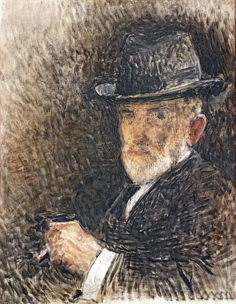 Porträtt av konstnären med hatt - Léon Bonnat