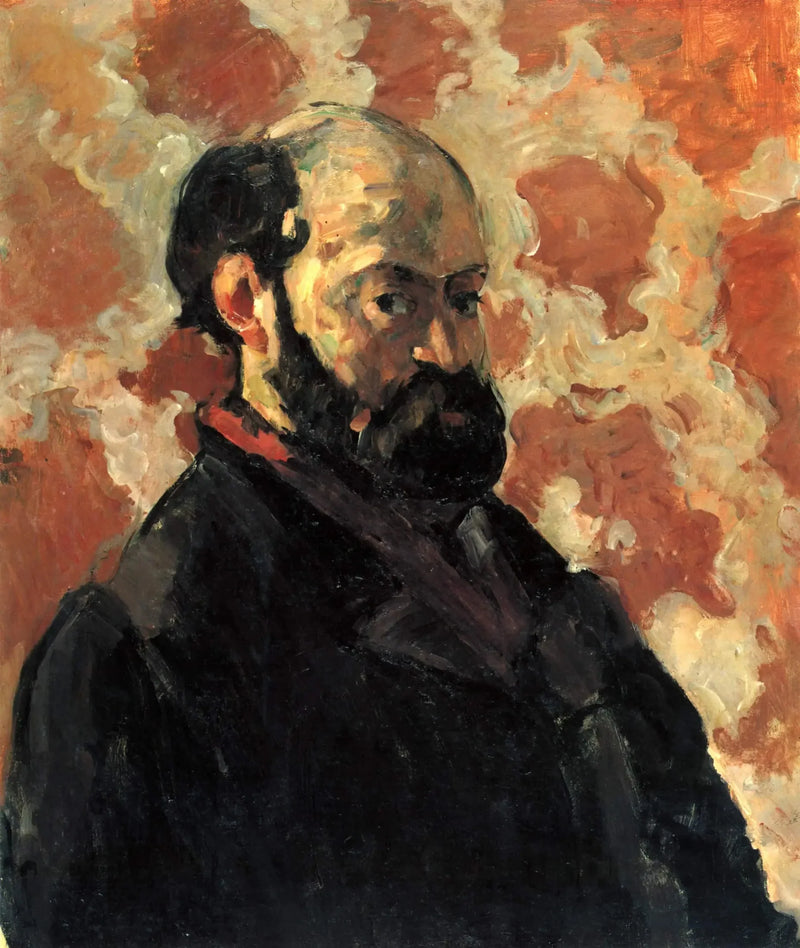 Porträtt av konstnären mot rosa bakgrund - Paul Cézanne