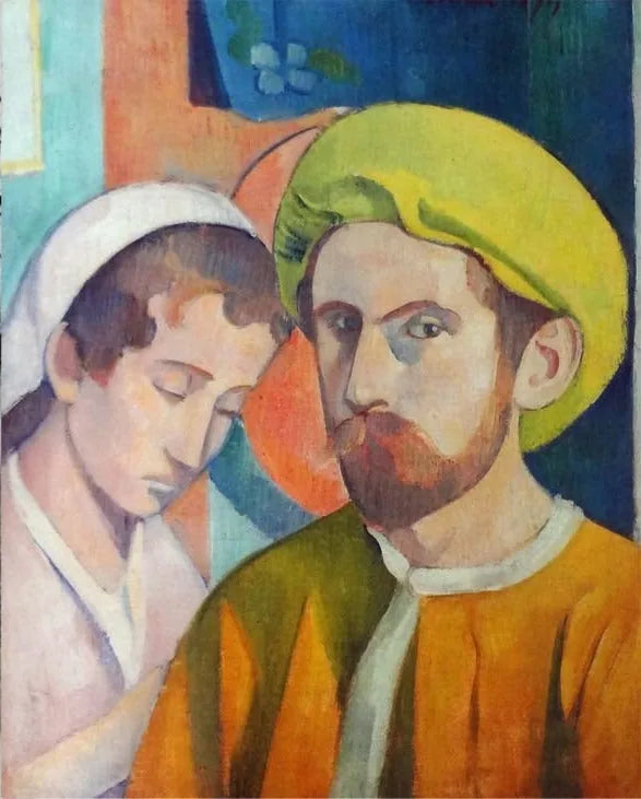 Porträtt av konstnären med gul turban - Émile Bernard