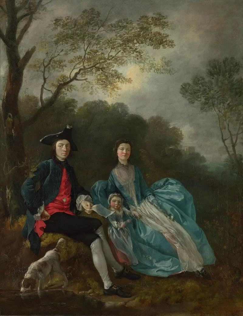 Porträtt av konstnären med sin fru och dotter - Thomas Gainsborough