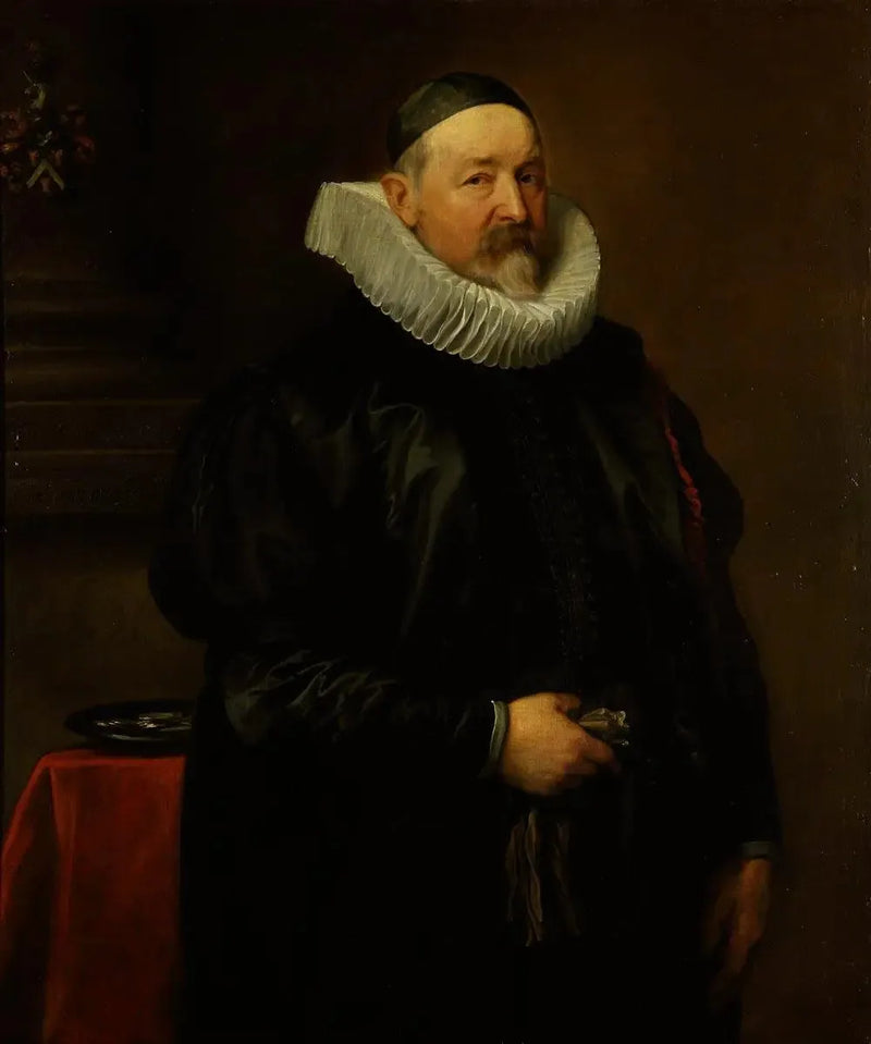 Porträtt av stadspastorn i Antwerpen, Adriaen Stevens, 68 år - Antoine van Dyck