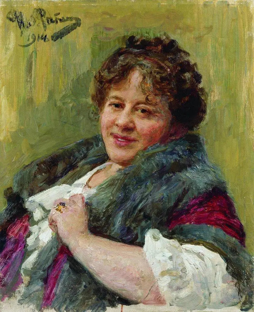 Porträtt av författaren, dramatikern, poeten och översättaren Tatiana Lvovna Shchepkina-Kupernik - Ilya Repin