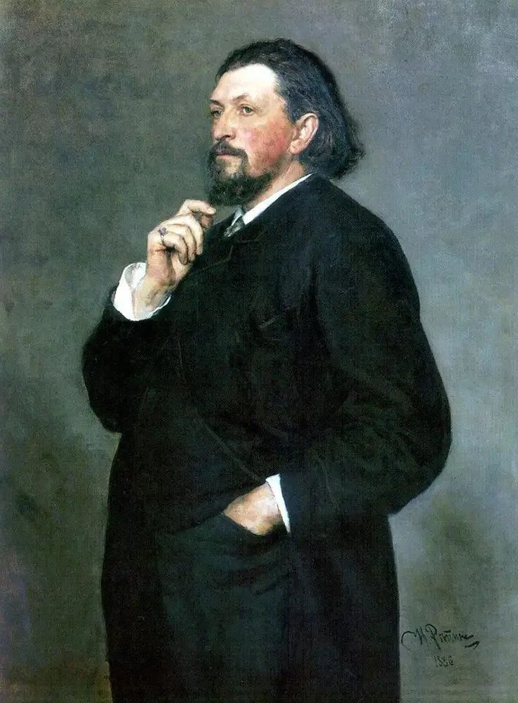 Porträtt av den musikaliska utgivaren och mecenaten Mitrofan Petrovich Belyayev - Ilya Repin