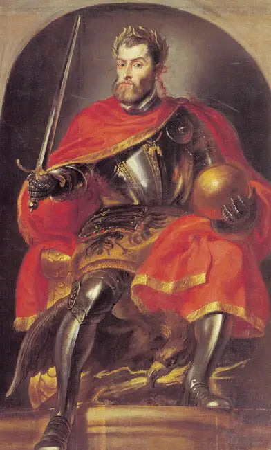 Porträtt av kejsaren Karl V (Pompa Introitus Ferdinandi), 1634-1635 - Peter Paul Rubens