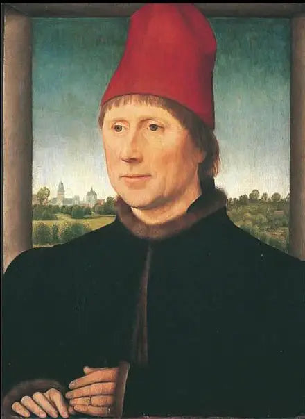 Porträtt av mannen med röd mössa - Hans Memling