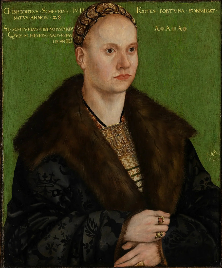 Porträtt av humanisten Christoph Scheurl - Lucas Cranach den äldre