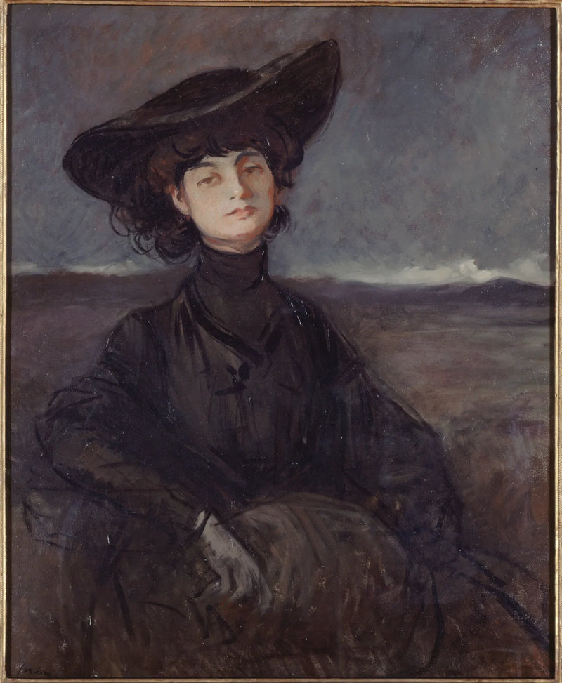 Porträtt av grevinnan Anna de Noailles, född Brancovan (1876-1933), poetissa - Jean-Louis Forain