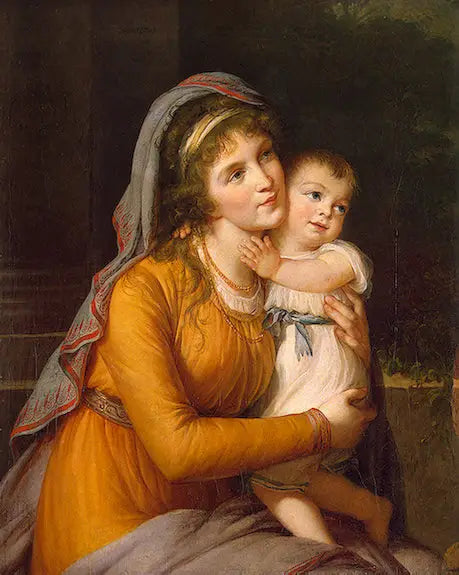 Porträtt av grevinnan Anna Stroganova med sin son - Élisabeth Vigée Le Brun