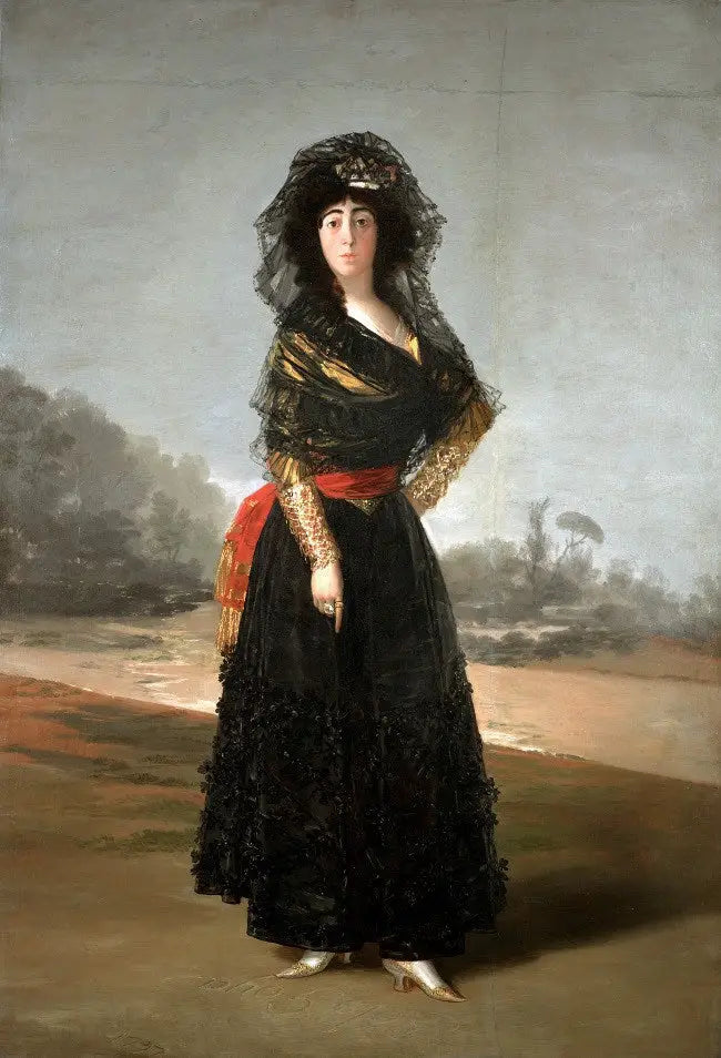 Porträtt av hertiginna av Alba i sorg - Francisco de Goya