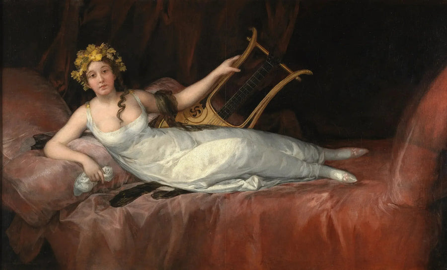 porträtt av markisinnan av Santa Cruz - Francisco de Goya