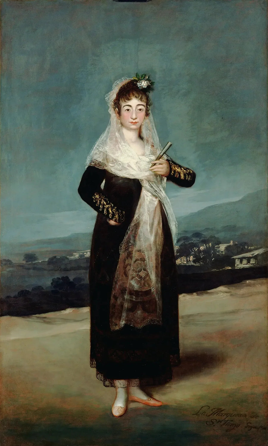 Porträtt av markisinnan av Santiago - Francisco de Goya