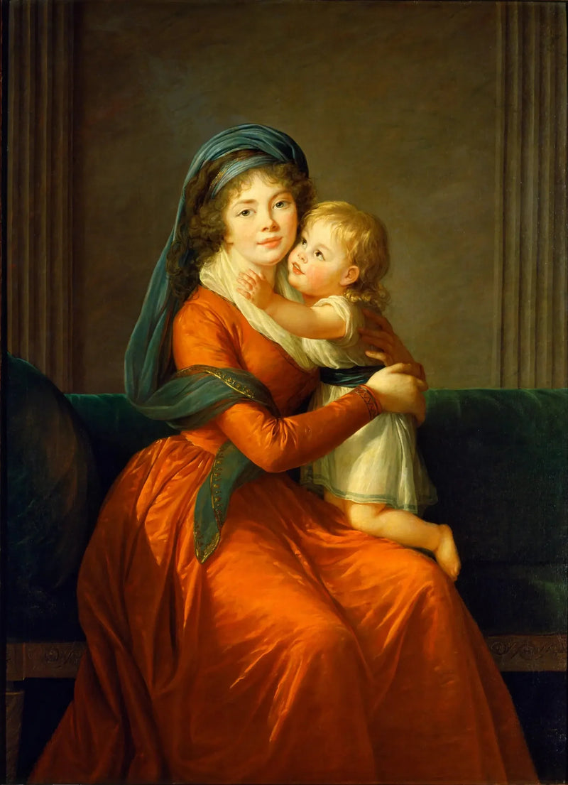 Porträtt av prinsessan Alexandra Golitsyna och hennes son Piotr - Élisabeth Vigée Le Brun
