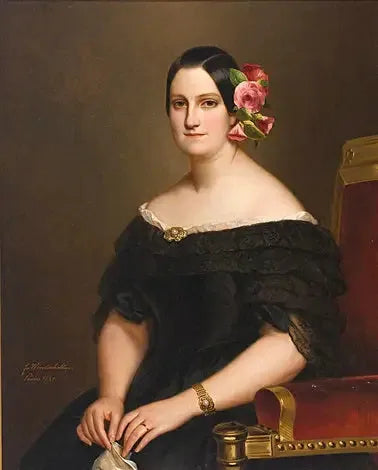 Porträtt av drottning Marie-Christine av Spanien (1806-1878) - Franz Xaver Winterhalter