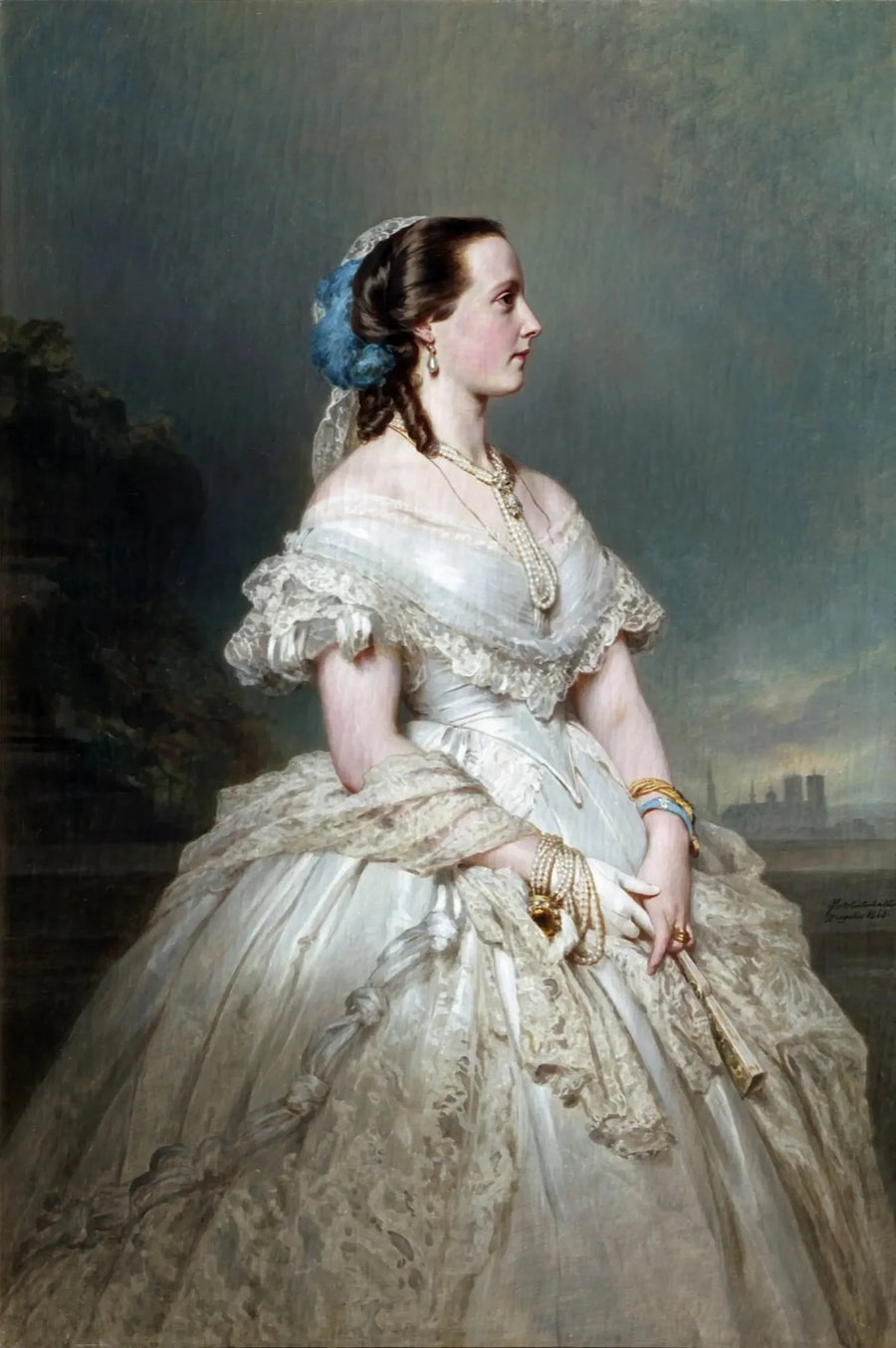 Porträtt av drottning Marie Henriette - Franz Xaver Winterhalter