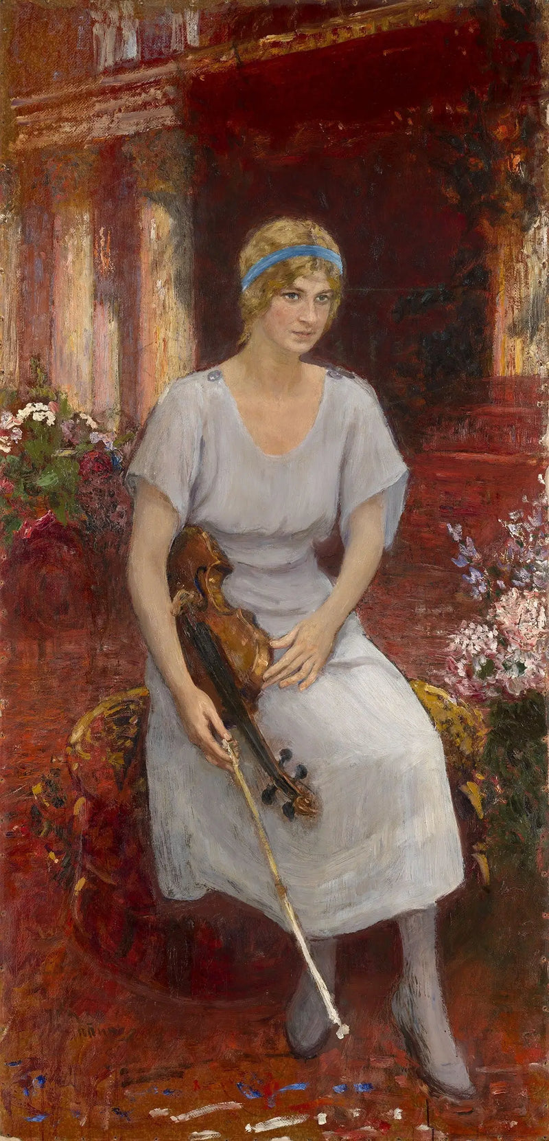 Porträtt av violinisten Cecilia Hansen - Ilya Repin