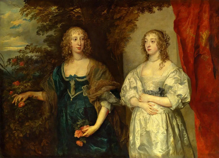 Porträtt av Lady d'Aubigny och grevinnan Portland - Antoine van Dyck