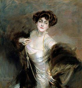 Porträtt av Lady Diaz Albertini - Giovanni Boldini
