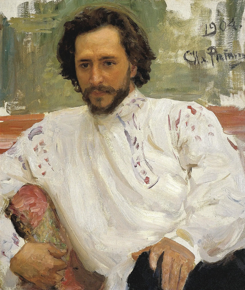 Porträtt av författaren Léonid Nikolaïevitch Andreïev. - Ilya Repin