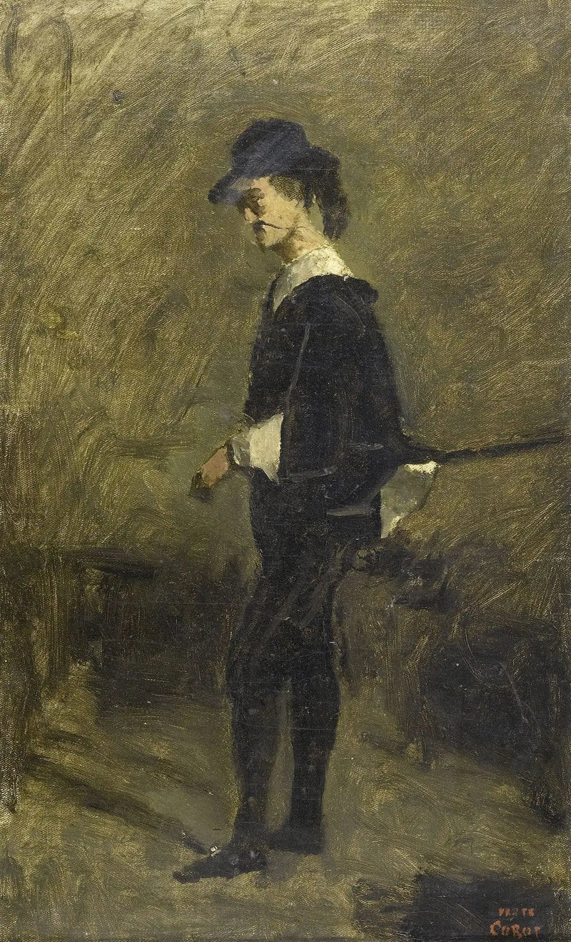 Porträtt av Herr Bigour d'Arras i Hamletkostym - Jean-Baptiste Camille Corot