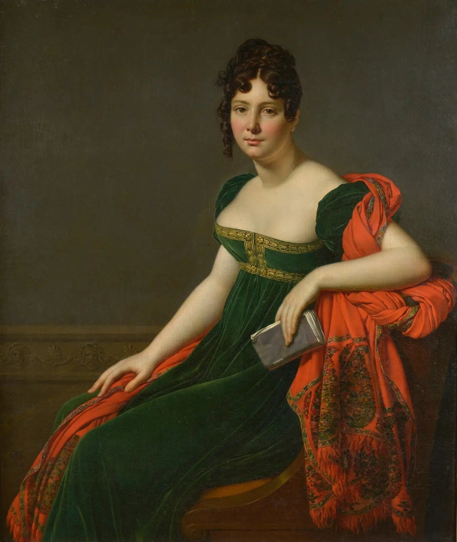 Porträtt av Madame Augustine Bertin de Veaux - Anne-Louis Girodet