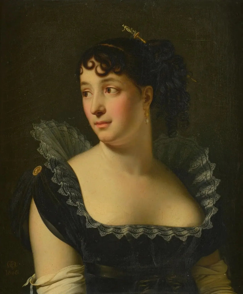 Madame Bertin de Veaux-porträtt i profil - Anne-Louis Girodet