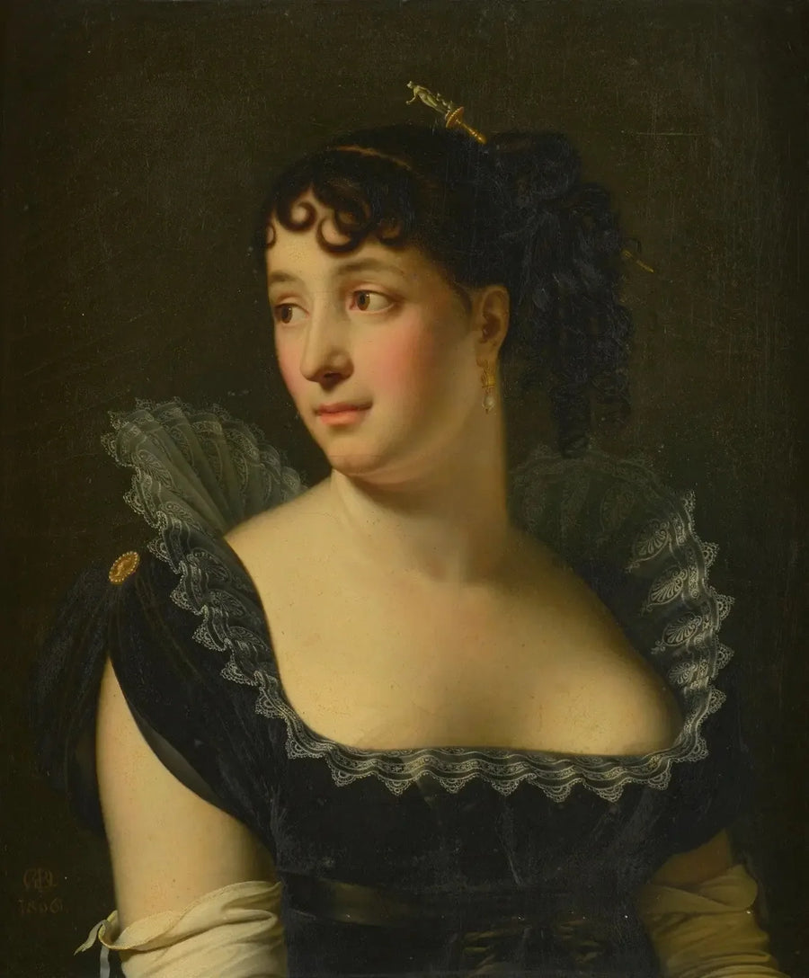 Madame Bertin de Veaux-porträtt i profil - Anne-Louis Girodet