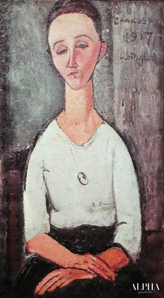 Portrait de Madame Chakowska - Amadeo Modigliani - Reproductions de tableaux et peintures haut de gamme