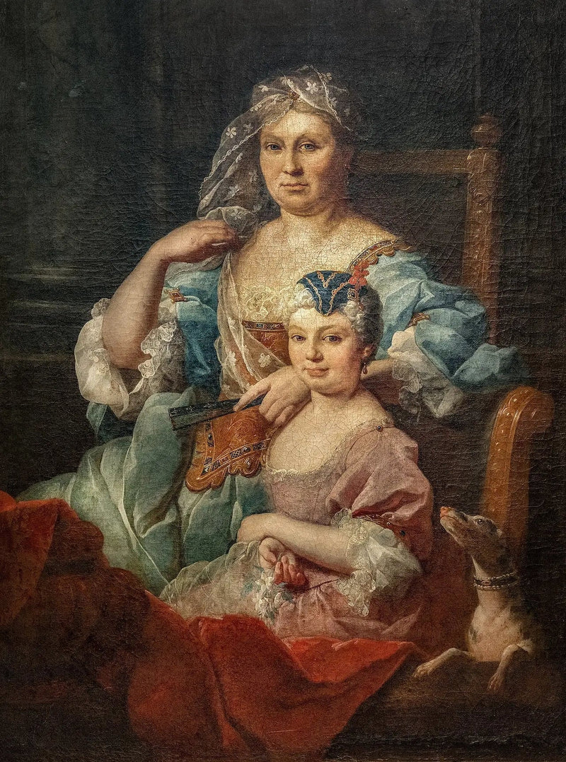 Porträtt av Madame Poulhariez och hennes dotter Anne - Pierre Subleyras