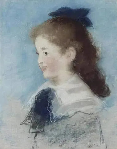 Porträtt av Mademoiselle Hecht i profil - Édouard Manet