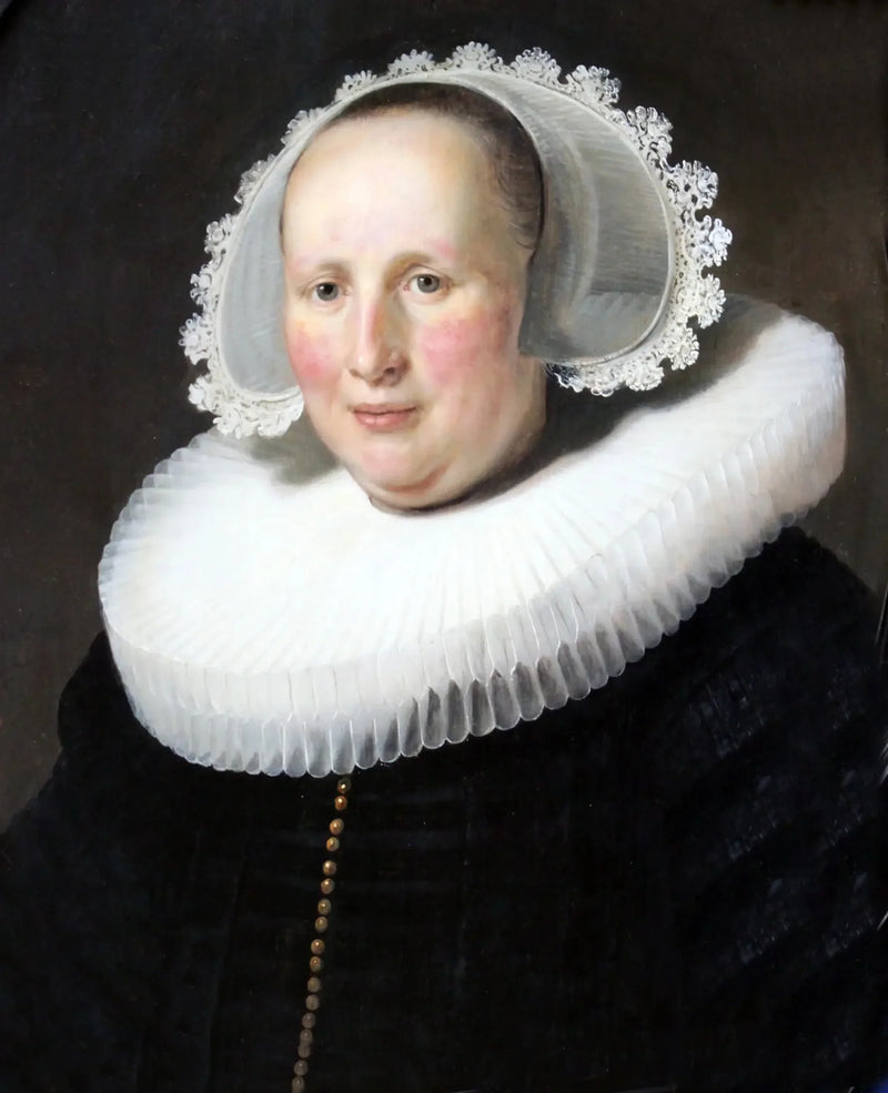 Porträtt av Maertgen van Bilderbeecq, maka till Willem Burggraeff - Rembrandt