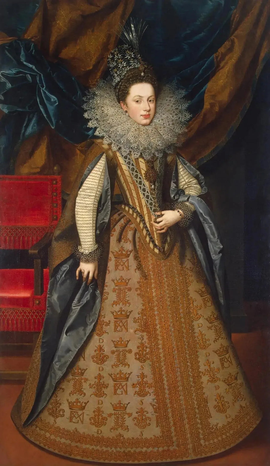 Porträtt av Marguerite av Savojen, hertiginna av Mantua - Frans Pourbus den yngre