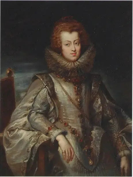 Porträtt av Maria Anna, infanta av Spanien, ärkehertiginna av Österrike, senare drottning av Ungern och Böhmen (1604-1646) - Peter Paul Rubens
