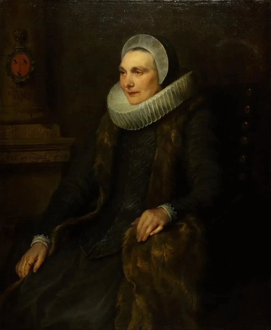 Porträtt av Maria Bosschaert, hustru till Adriaen Stevens - Antoine van Dyck