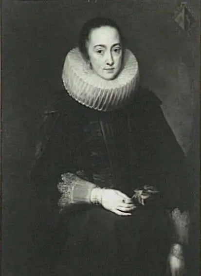Porträtt av Maria Nutius (-), hustru till Jacob de Witte (1591-1631), ca. 1618-1619 - Antoine van Dyck