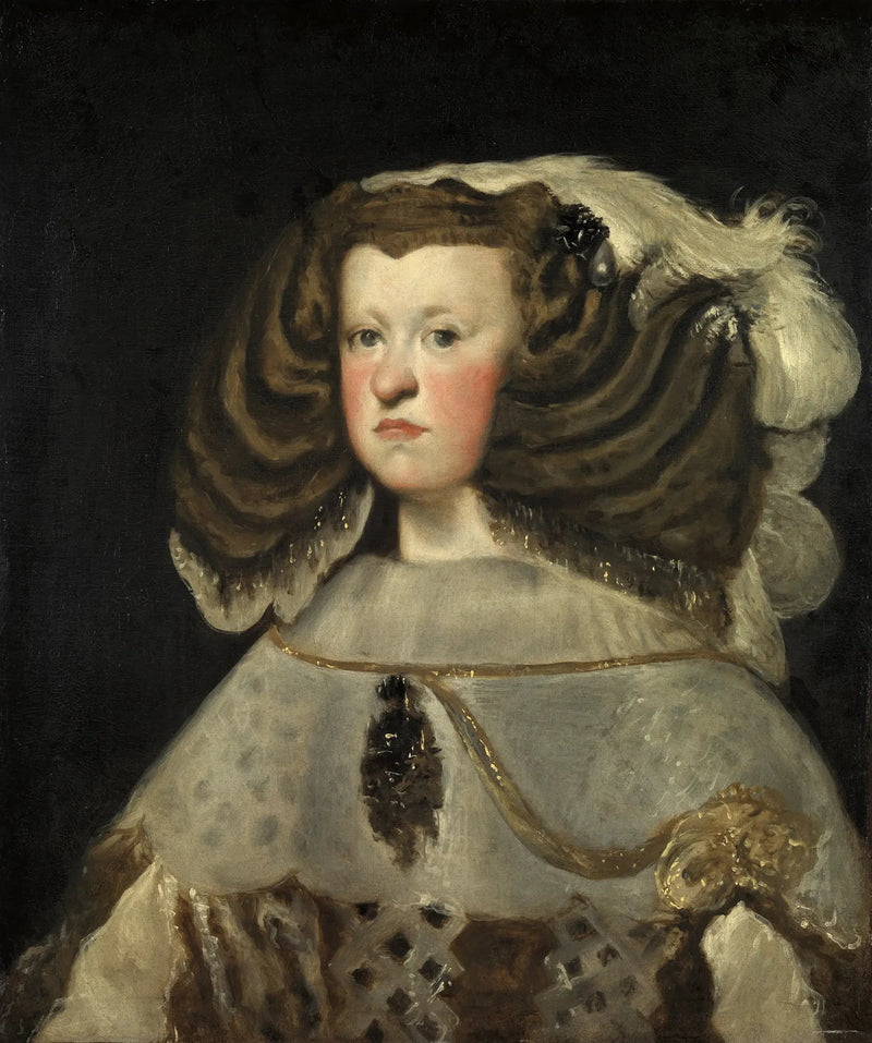 Porträtt av Marianne av Österrike, spansk drottning - Diego Velázquez