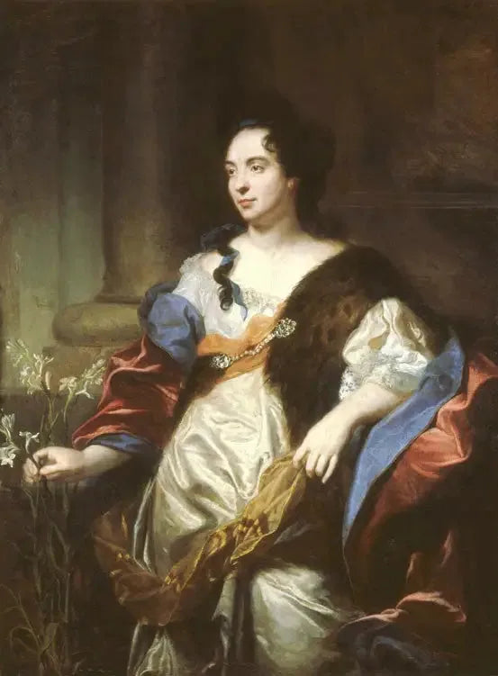 Porträtt av Marie Cadenne, hustru till skulptören Desjardins - Hyacinthe Rigaud