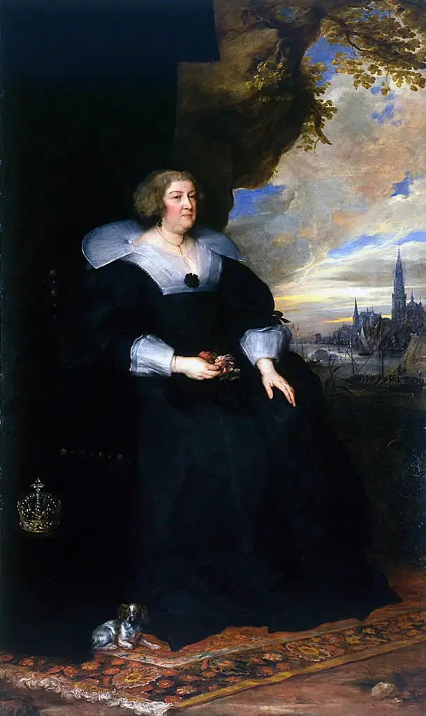 Porträtt av Marie de Médicis - Antoine van Dyck