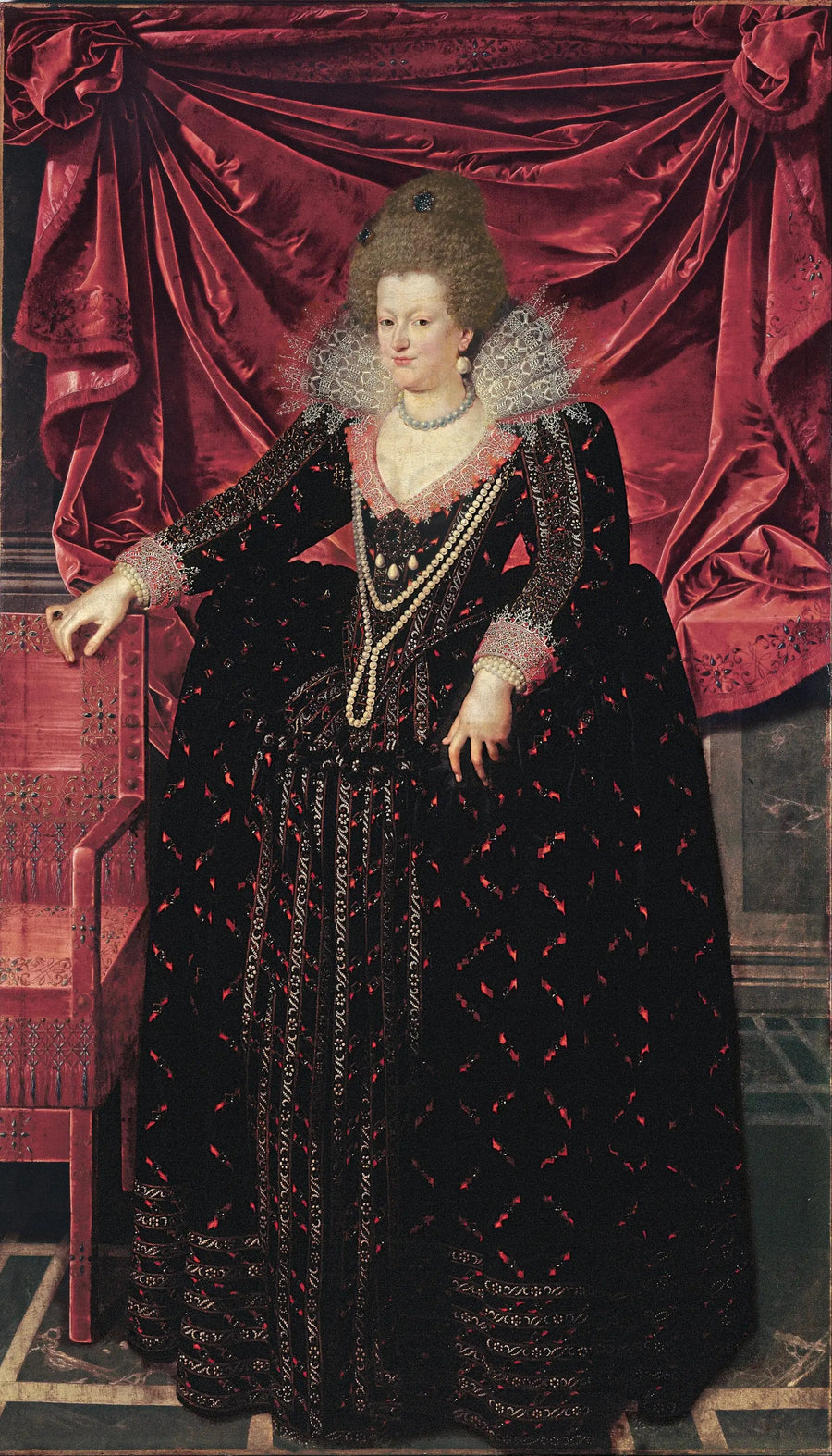 Porträtt av Marie de Médicis - Frans Pourbus den yngre