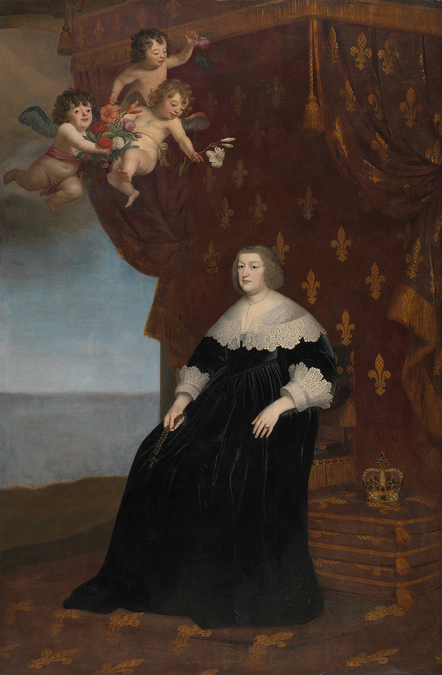 Porträtt av Marie de Médicis - Gerrit van Honthorst