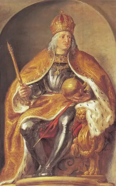 Porträtt av Maximilian I, kejsare av det heliga romerska riket (1459-1519) (Pompa Introitus Ferdinandi), 1634-1635 - Peter Paul Rubens