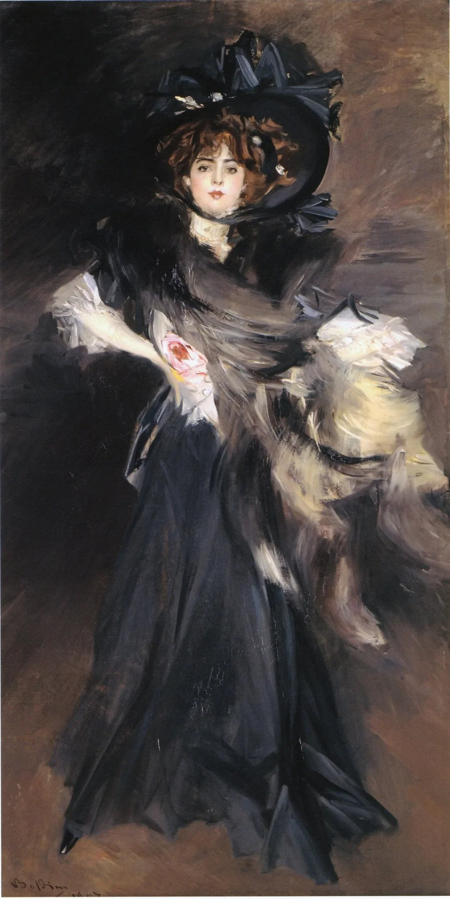 Porträtt av fröken Lantelme - Giovanni Boldini