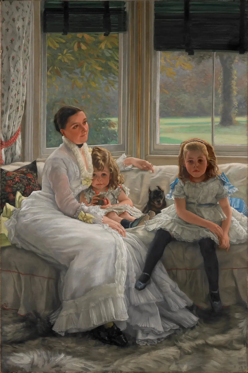 Porträtt av fru Catherine Smith Gill och två av hennes barn - James Tissot