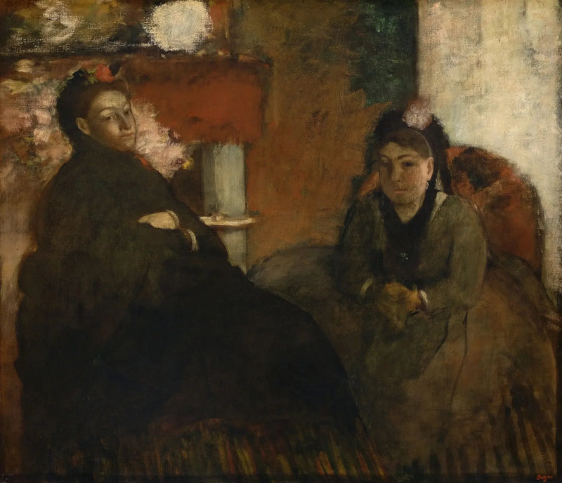 Porträtt av fru Lisle och fru Loubens - Edgar Degas
