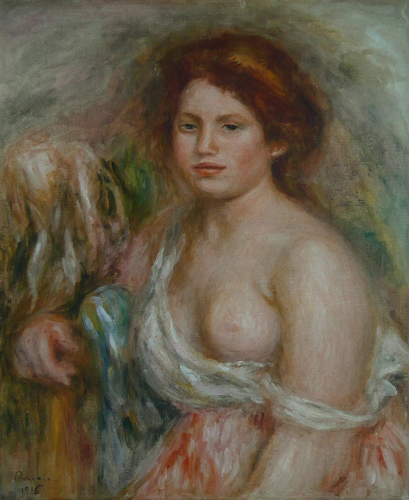 Bystporträtt av modell - Pierre-Auguste Renoir