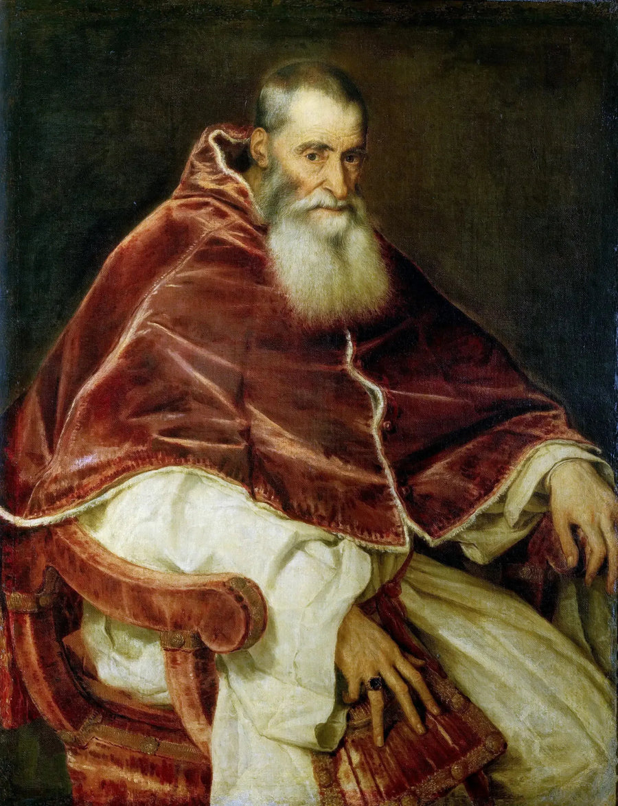 Porträtt av Paul III - Titian